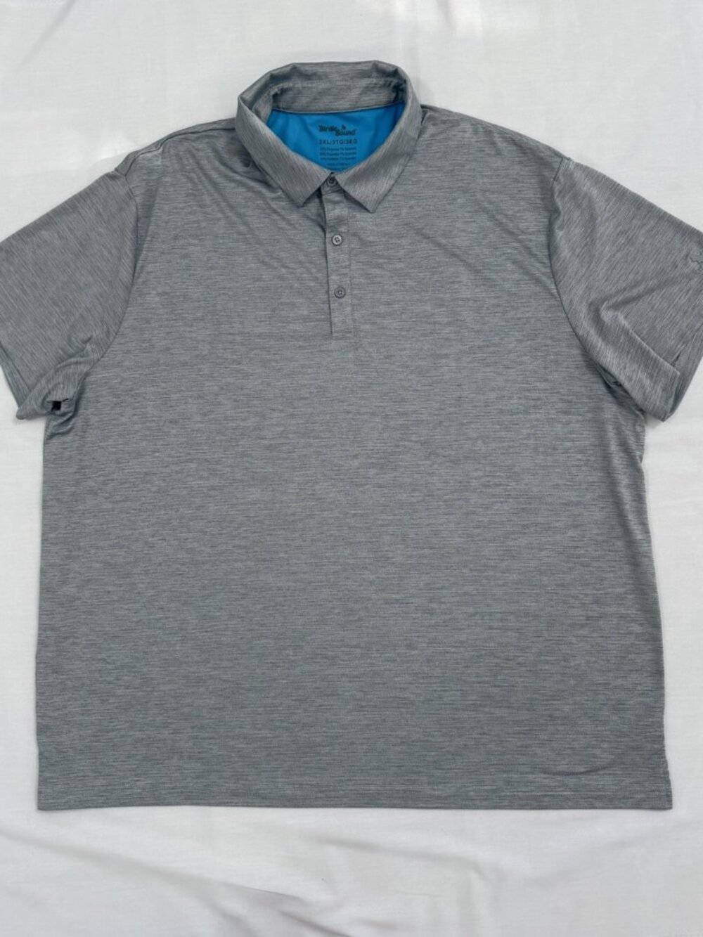 Birdie Bound Performance Golf Polo Shirt Heather Gray Size 3XL